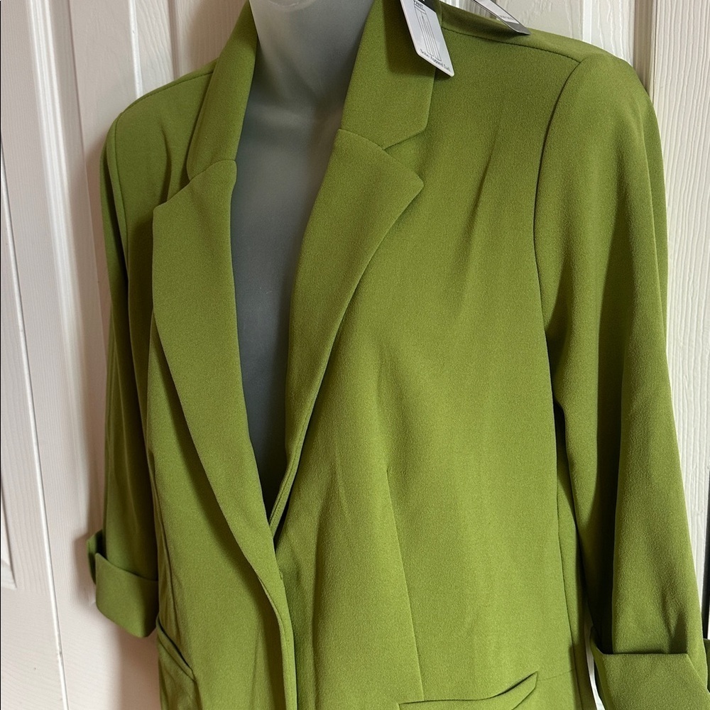Soho Apparel Women’s Lime Green Chartreuse Blazer Jacket Small S NWT - Picture 7 of 8